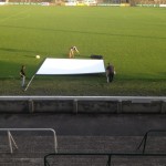 Opbouw vertoning stadion Racing Mechelen